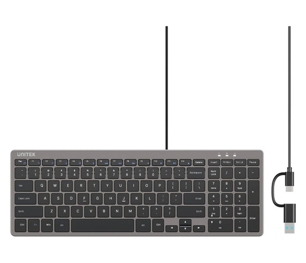 Unitek SlimTap Lekka klawiatura przewodowa biurowa - 1540407 - zdjęcie